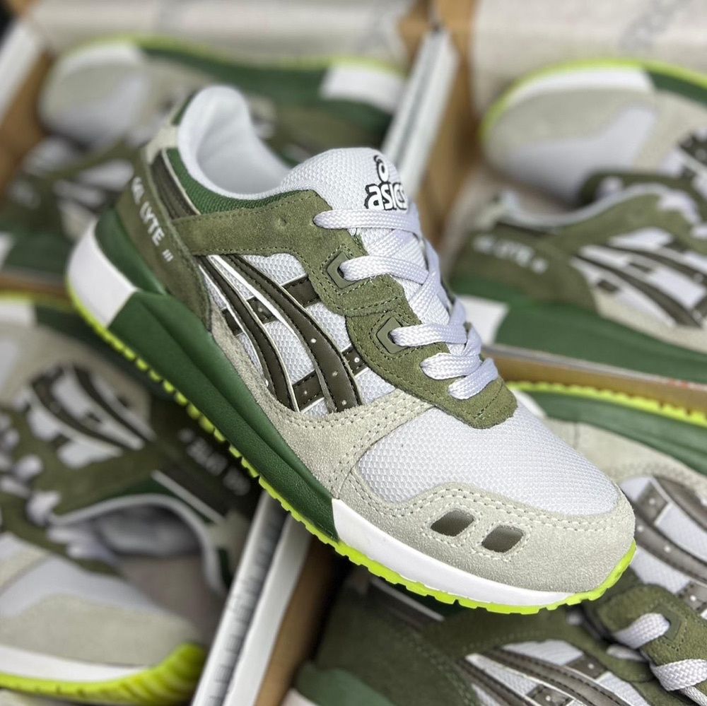 Tênis Masculino Asics Gel-Lyte III VERDE MILITAR Premium em Couro