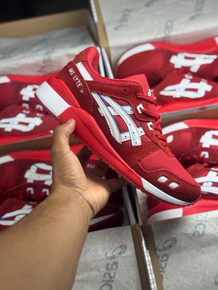 Tênis Masculino Asics Gel-Lyte III X Vermelho Premium em Couro