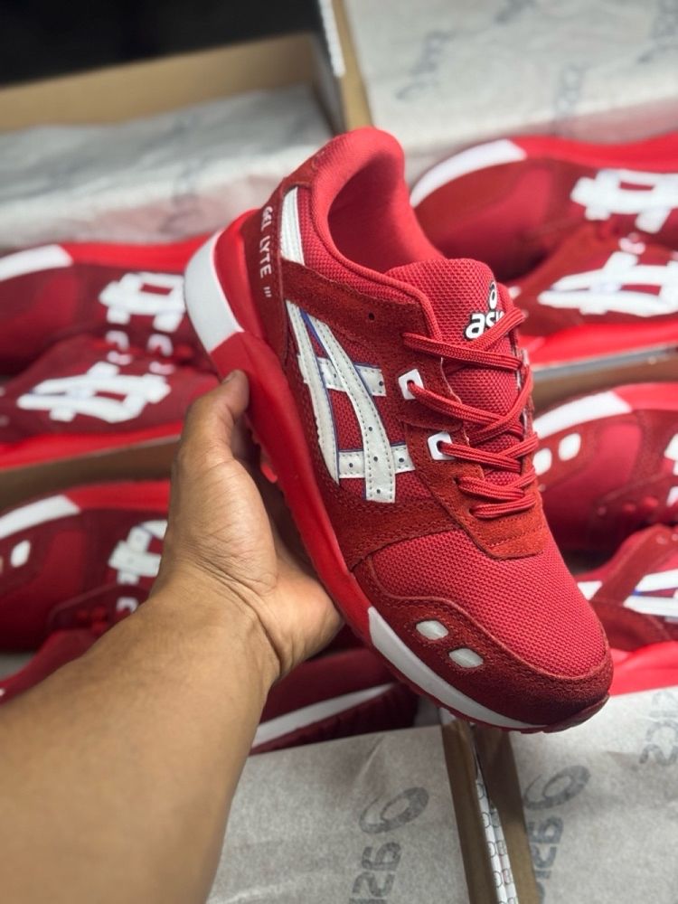 Tênis Masculino Asics Gel-Lyte III X Vermelho Premium em Couro