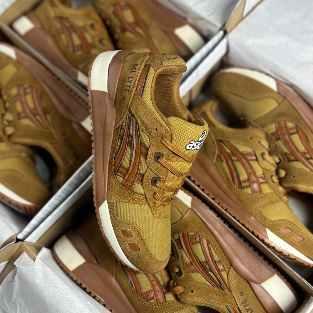 Tênis Masculino Asics Gel-Lyte III Caramelo Premium em Couro