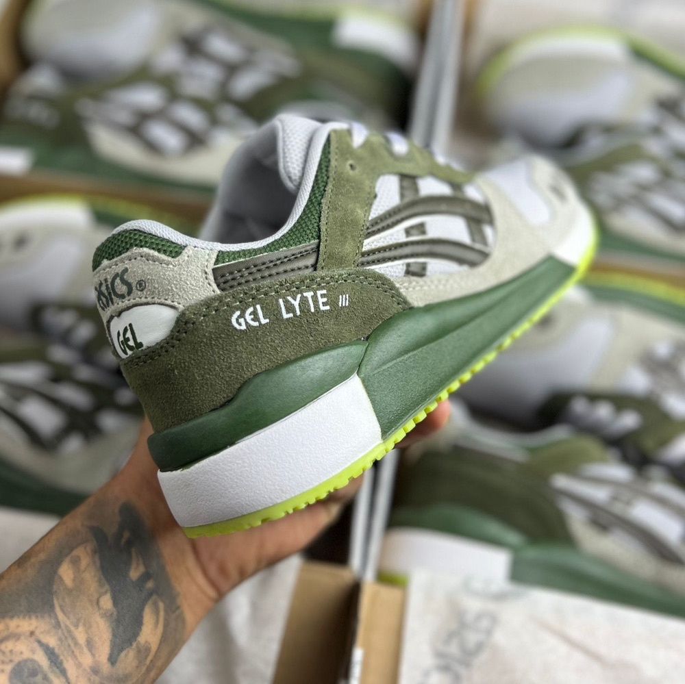 Tênis Masculino Asics Gel-Lyte III VERDE MILITAR Premium em Couro